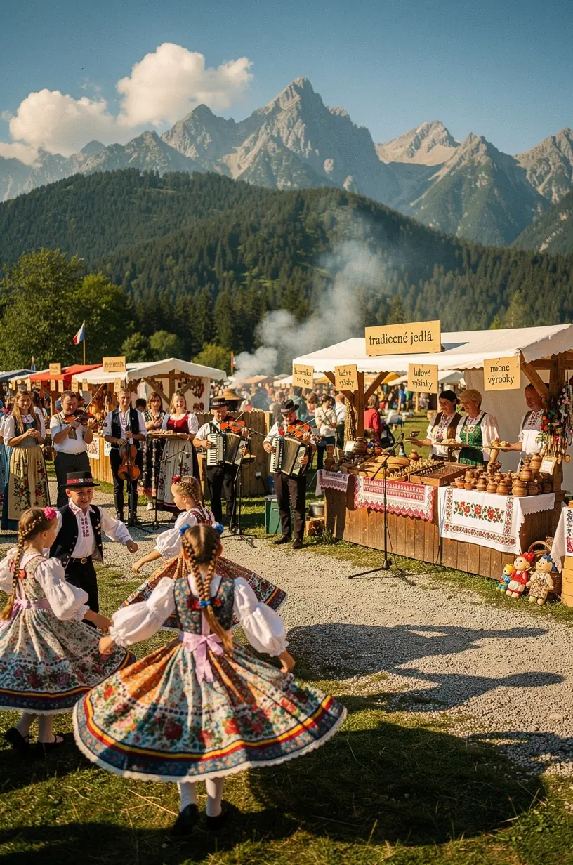 Map highlighting key Slovak festival locations grouped by date-driven routes for efficient travel planning.